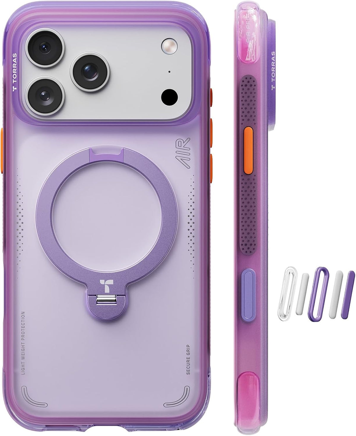 TORRAS Ostand Q3 Air Case iPhone 17 Pro & Pro Max – MagSafe rotating stand
