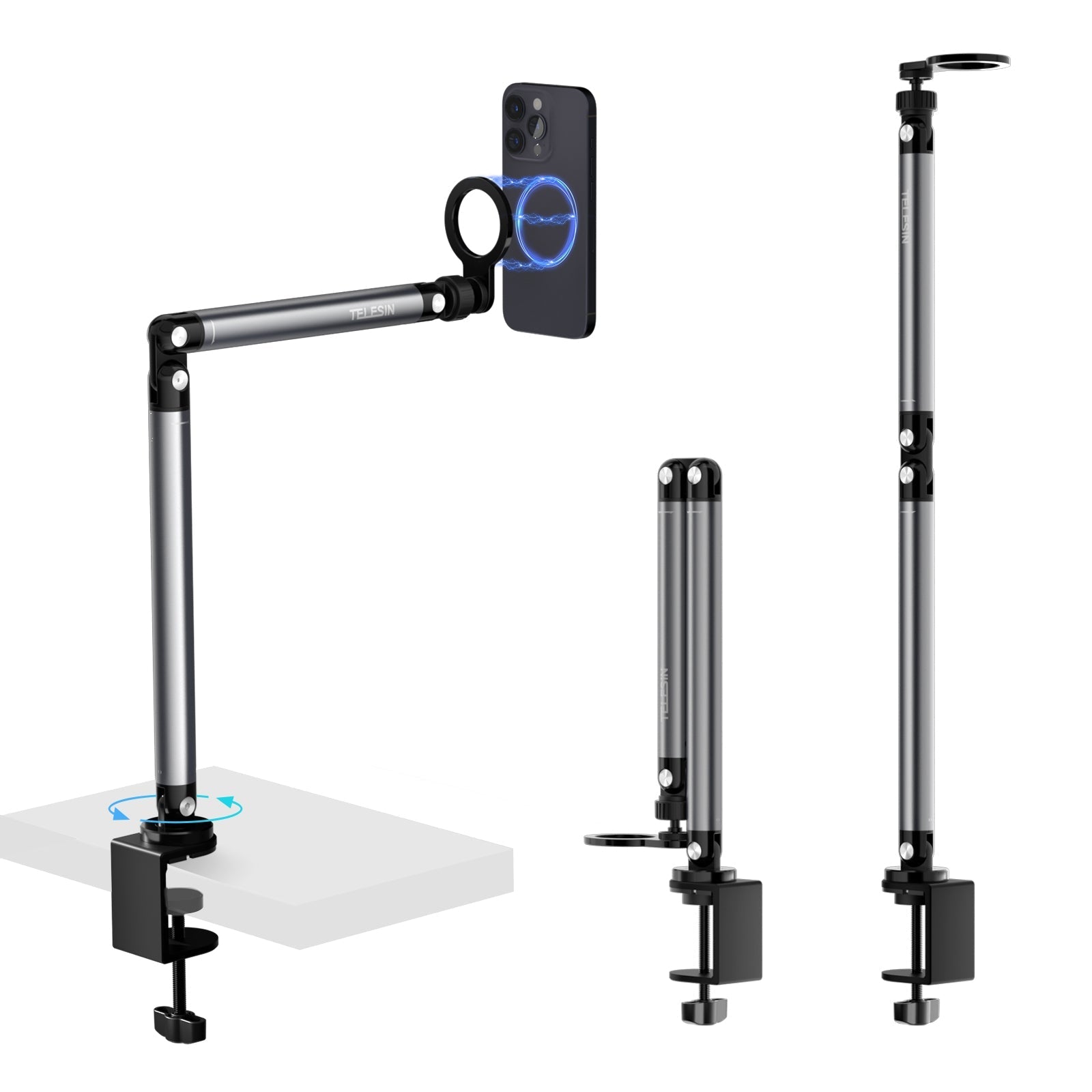 TELESIN Magnetic Desktop Stand with clamp
