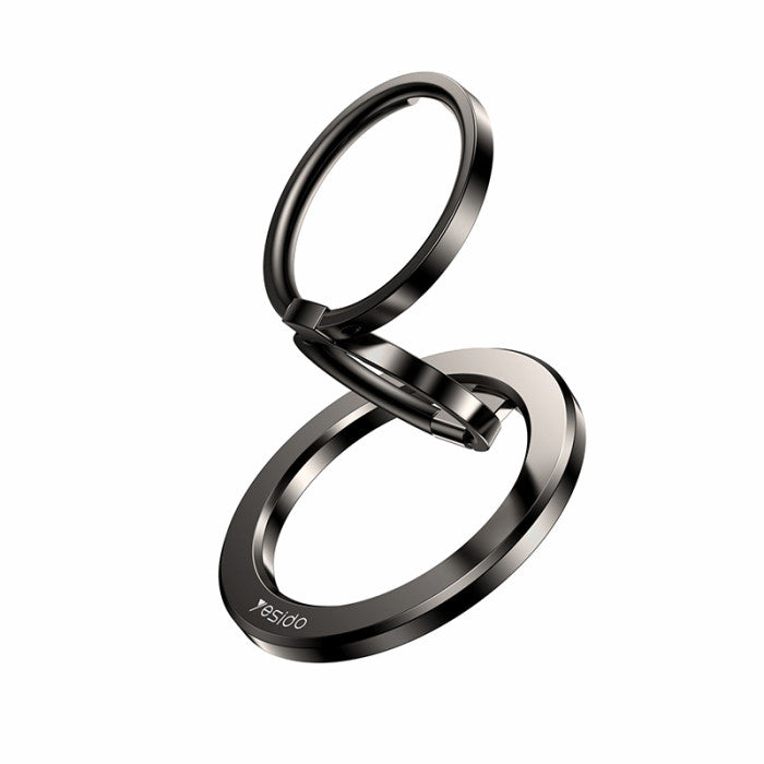 Yesido C206 magnetic folding ring phone holder in zinc alloy black