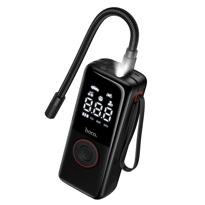 HOCO ZP18 portable smart air pump black with inflation hose
