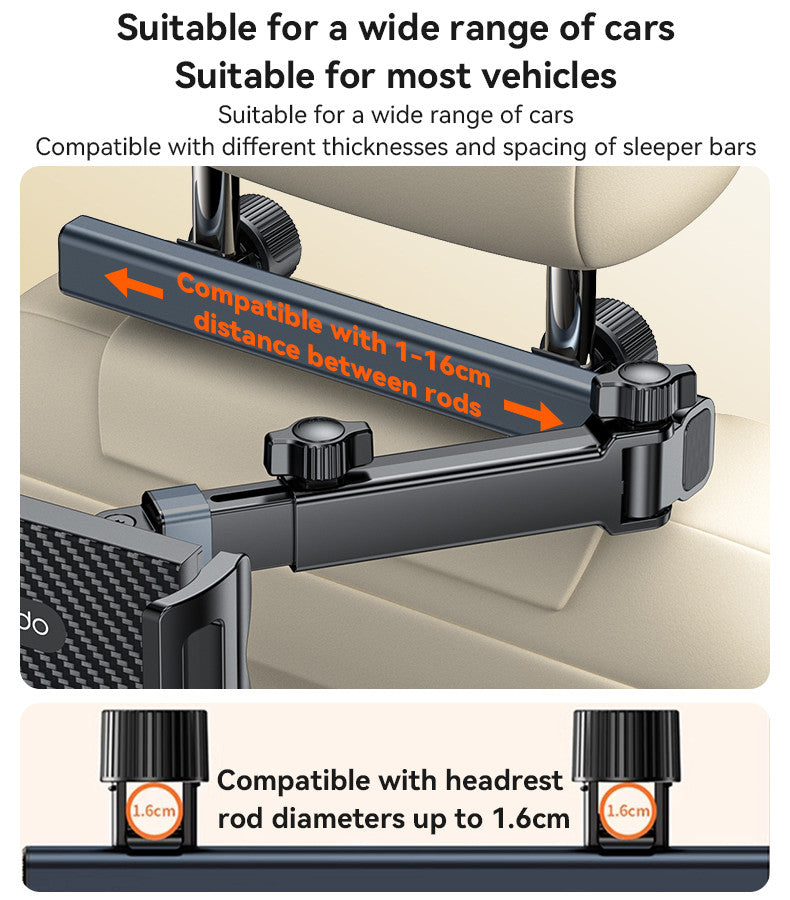 Yesido C294 360° Rotating Headrest Car Phone Holder – Extra Wide Clamp Long Arm Mount