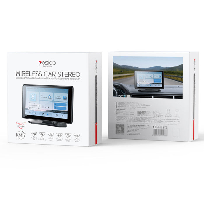 7in Portable CarPlay & Android Auto Screen Yesido KM17 - BT5.0