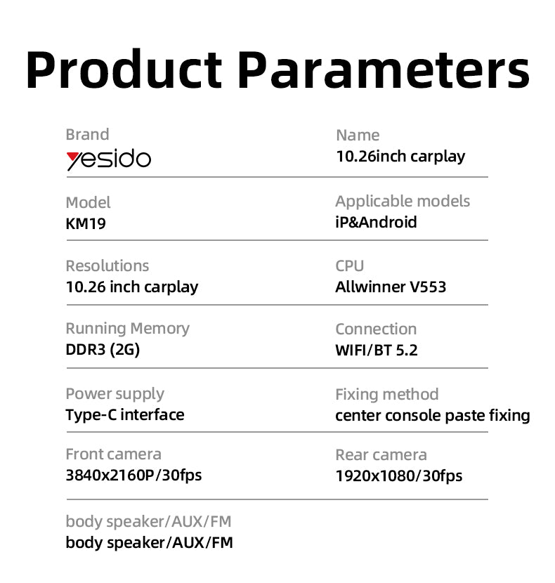 Yesido KM19 packaging