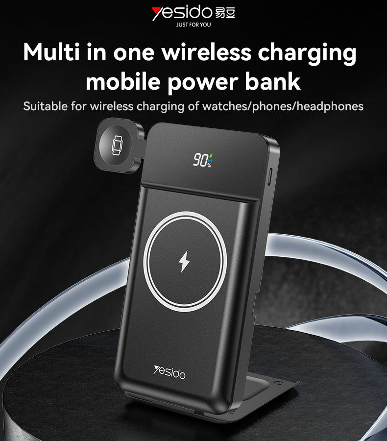 Yesido YP69 magnetic power bank - 15W wireless charging on iPhone
