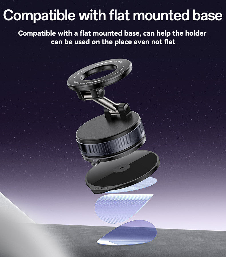 Yesido C228 Vacuum Magnetic Car Phone Holder – Strong Suction | 360° Rotation Short