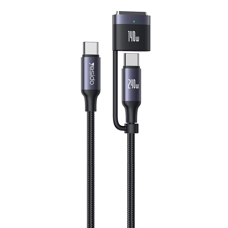 Yesido CA197 240W Type-C Cable 2M Black – Magnetic Charging Head