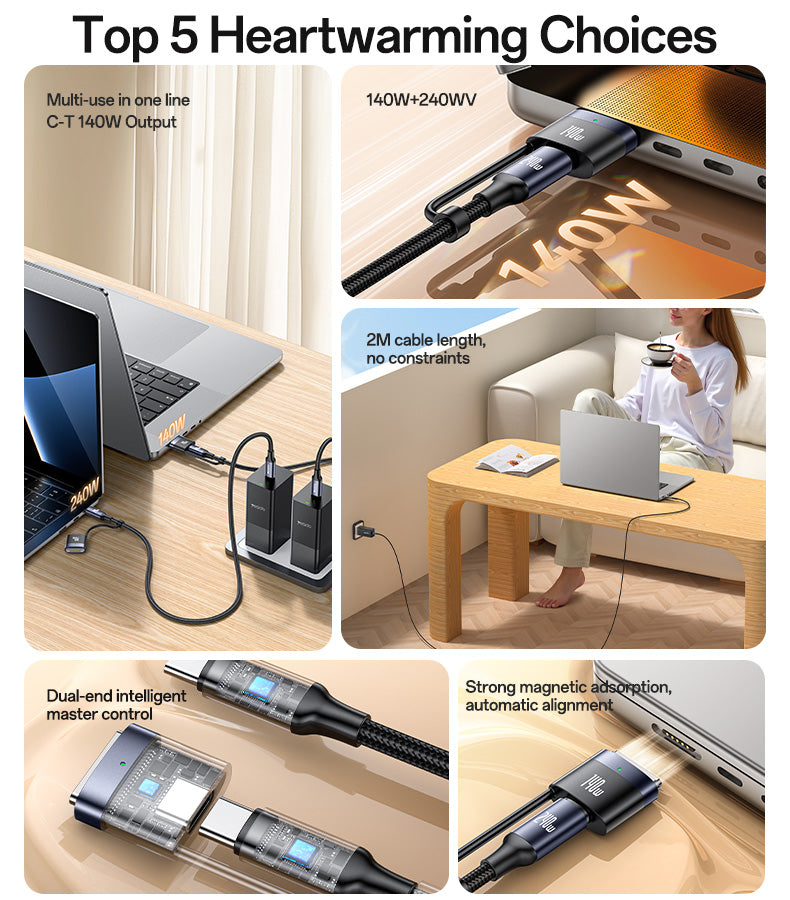 Yesido CA197 – 140W Magnetic MacBook Charging Head
