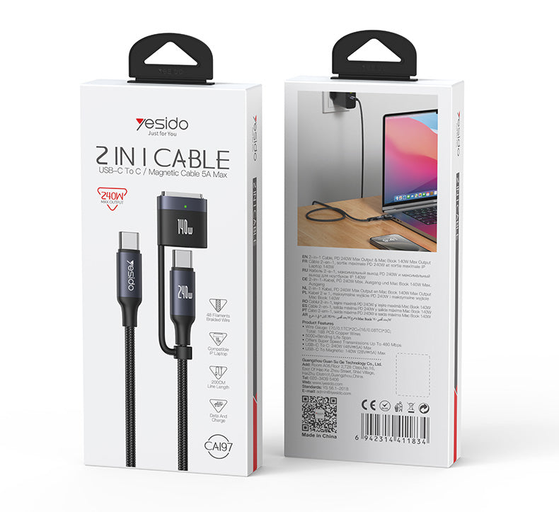Yesido CA197 240W Cable – Retail Packaging