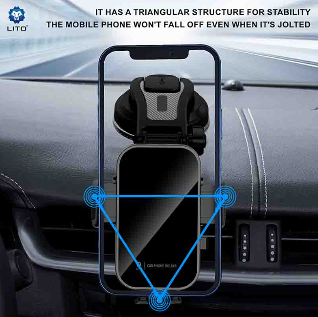 LITO LT-W11 magnetic car mount holding phone on dashboard