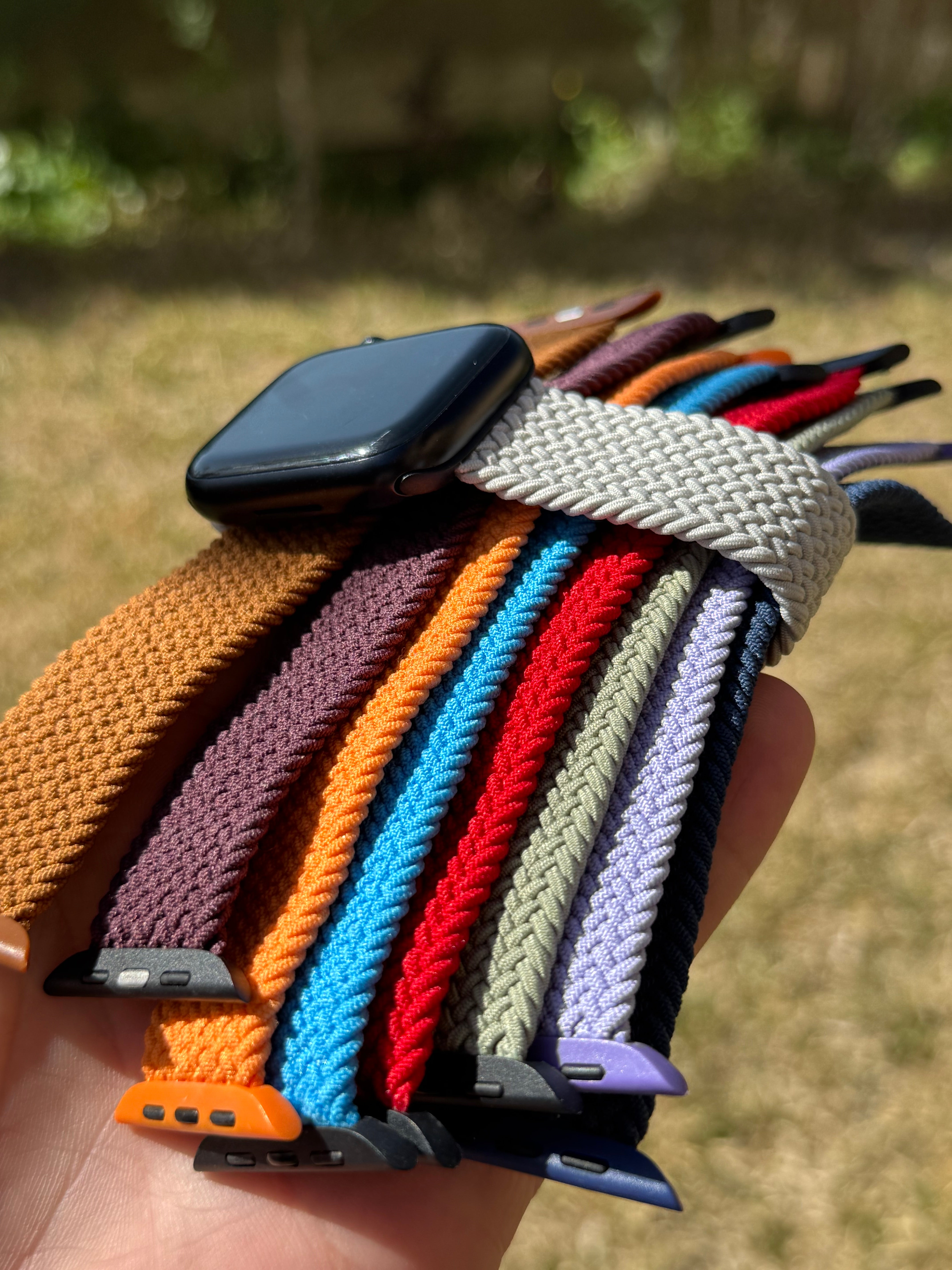 Braided Solo Loop Apple Watch Band – On Wrist No Buckle Detail
