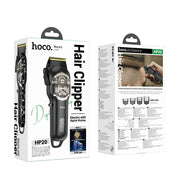Hair clipper HP20 with LED screen showing battery level and settings