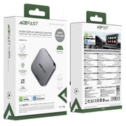ACEFAST QC2 wireless CarPlay Android Auto AI box grey design.
