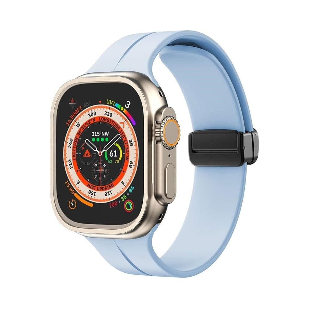 Magnetic Silicone Apple Watch Band – Baby Blue