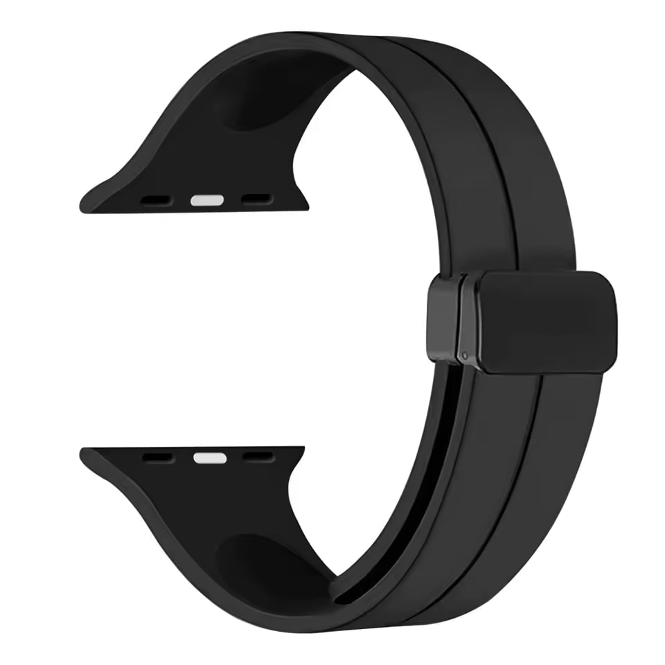 Magnetic Silicone Apple Watch Band – Black