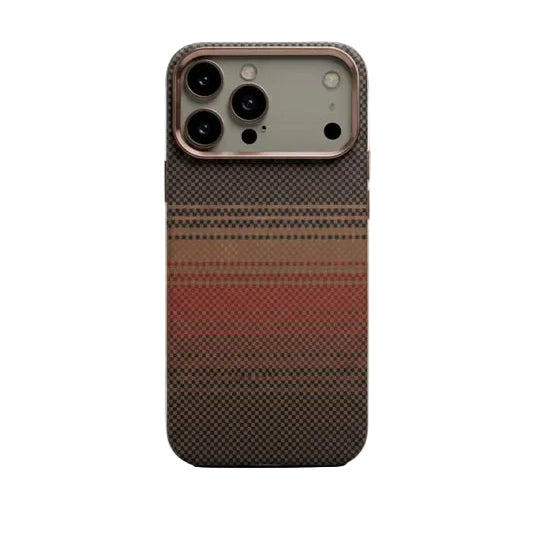 Carbon fiber slim brown case iPhone 17 series front view