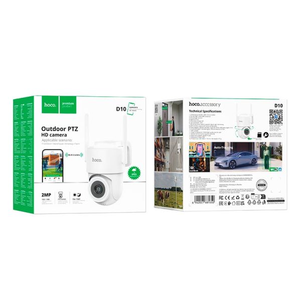 Outdoor PTZ Security Camera Full HD – HOCO D10, Night Vision IP65