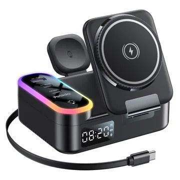 Yesido DS38 8-in-1 Wireless Charging Station 65W – Magnetic with Digital Clock