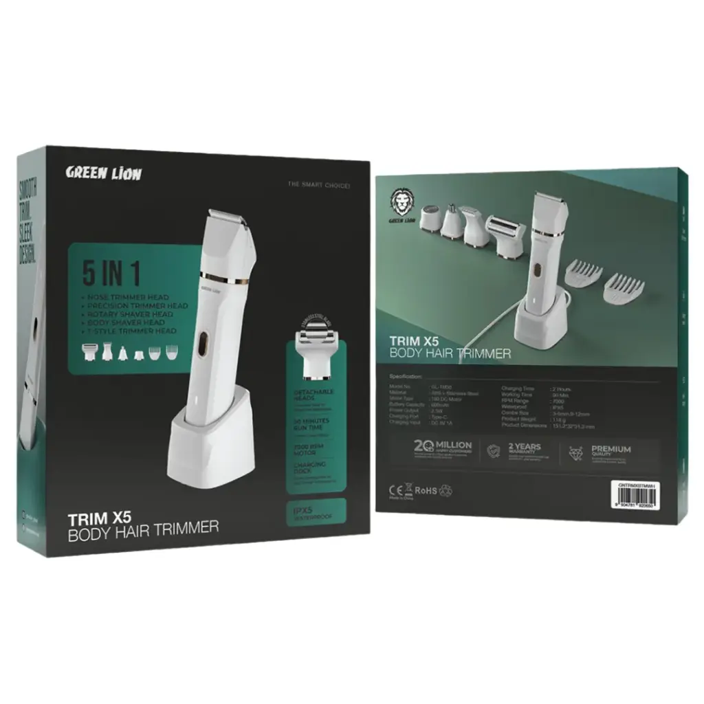 Green Lion Trim X5 Body Hair Trimmer – White