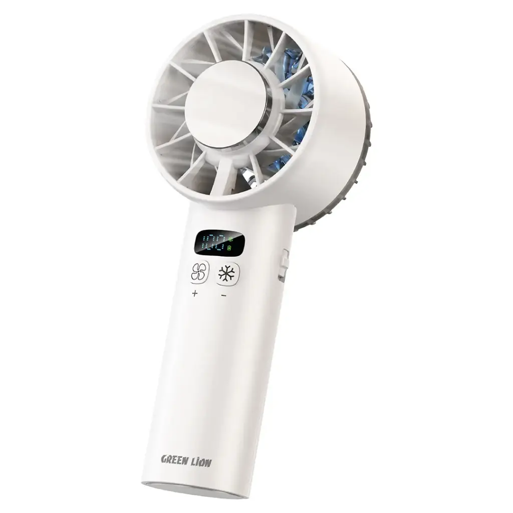 Green Lion Windix Pro handheld cooling fan in white
