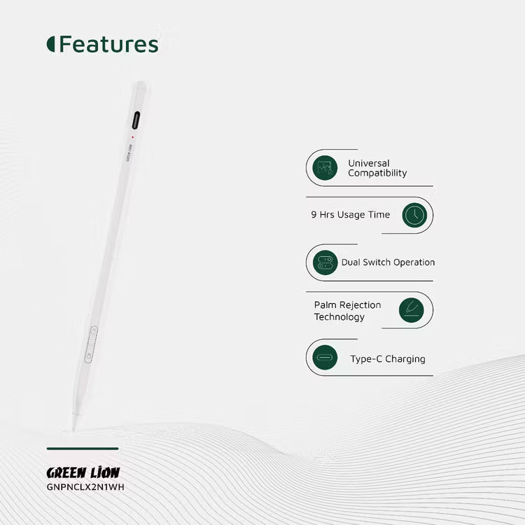 Green Lion Pencil X Universal Pen & iPad – Precision Stylus & Writing Tool - Palm Rejection
