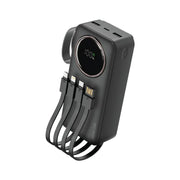 Green Lion Power Pulse 30000mAh power bank front view with built-in cables