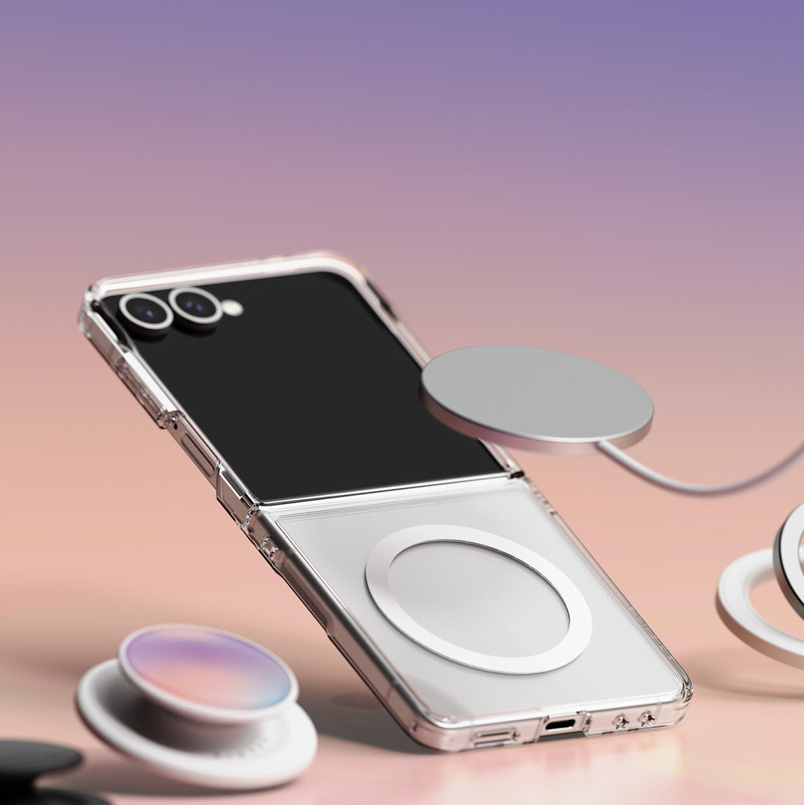 Magnetic Z Flip 7 clear case – magnetic ring – PhoneHub Lebanon