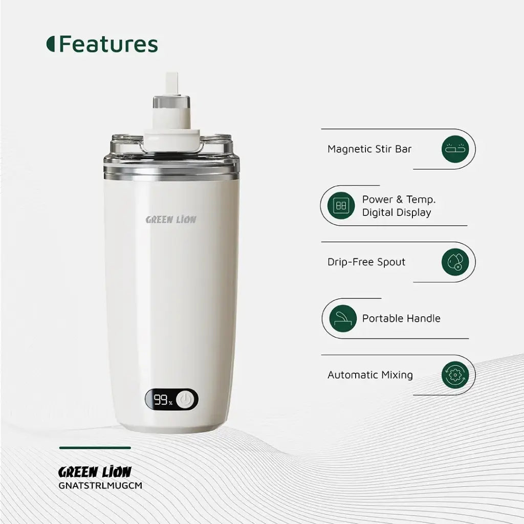 Green Lion automatic mixing mug for coffee and tea
