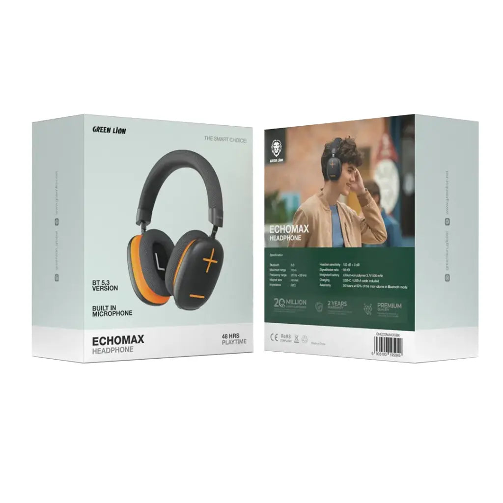 Green Lion EchoMax headphones – 50 hour playtime, built-in microphone