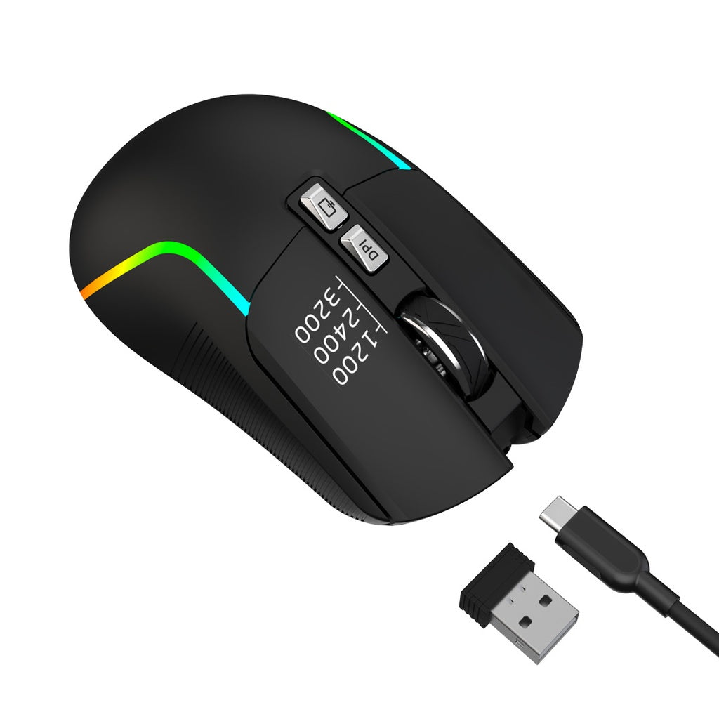 Green Lion Rechargeable Gaming Mouse – High-Precision Wireless RGB