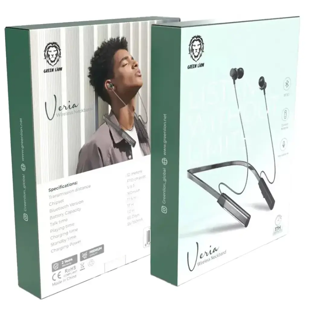 Green Lion Veria Wireless Neckband – Bluetooth Stereo Earphones