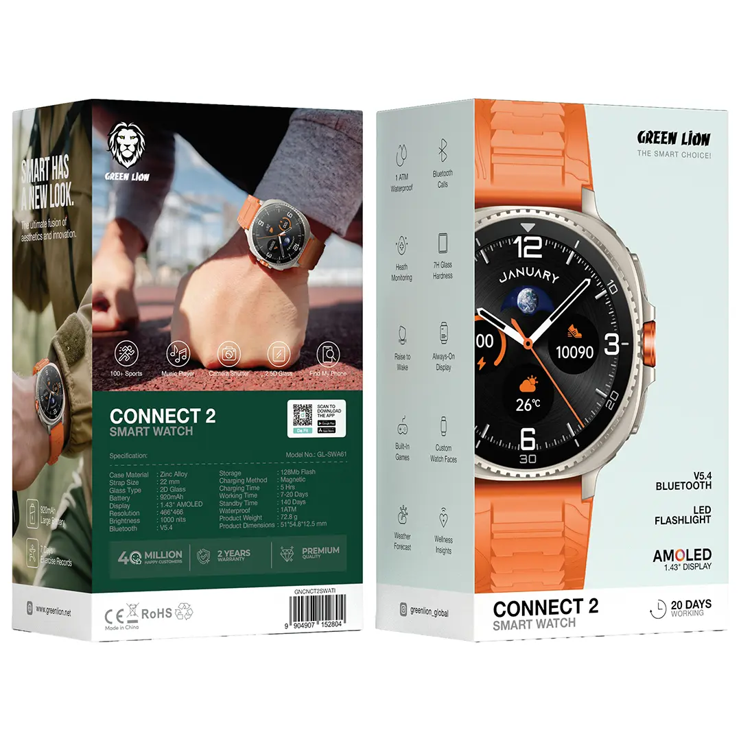 Green Lion Connect 2 1.43 inch AMOLED smart watch
