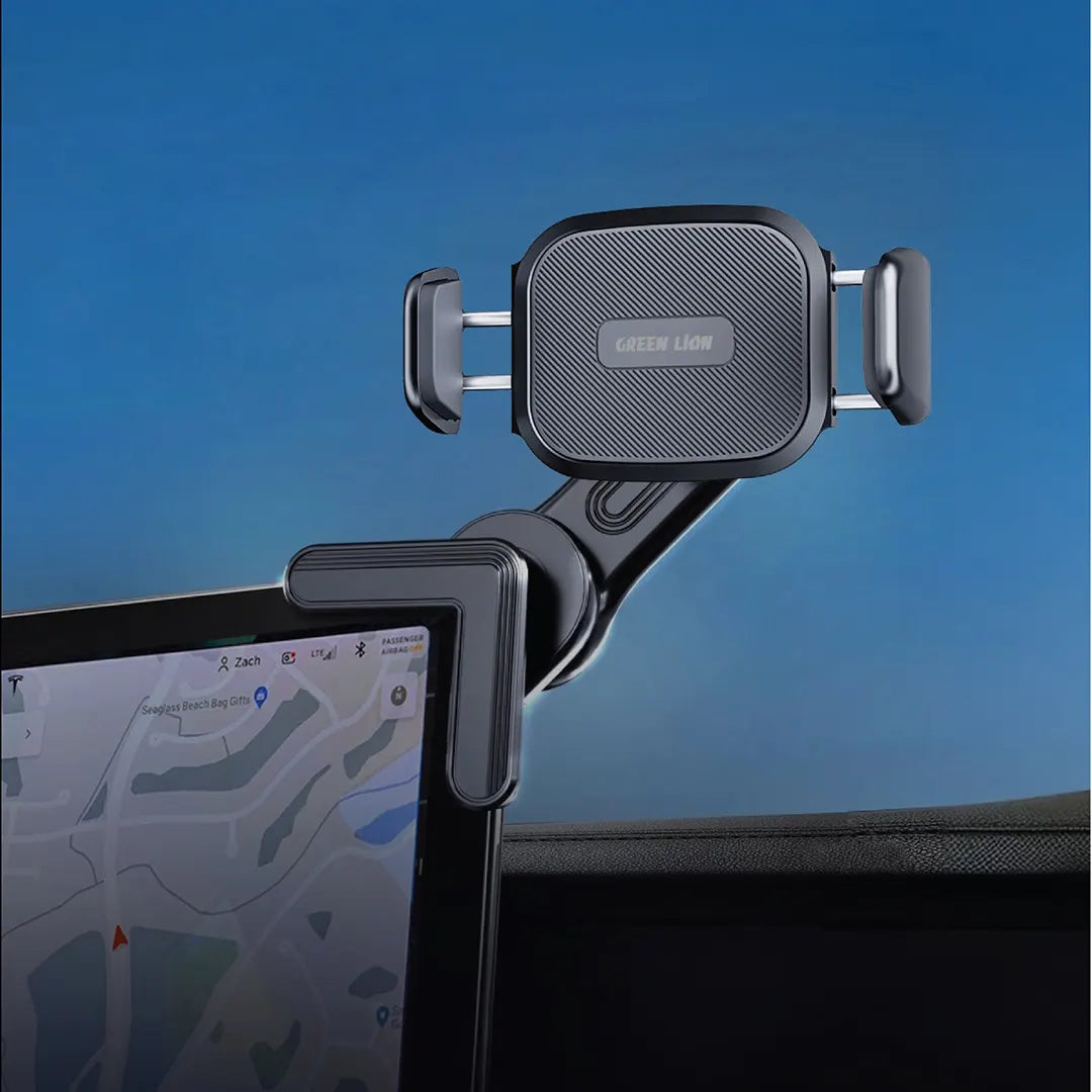 Green Lion GX27 Screen Flex Holder in use – desk mount