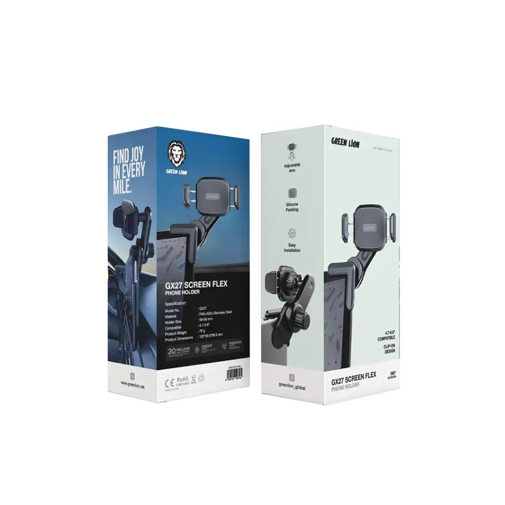 Green Lion GX27 Phone Holder – 360° Rotation Clip-On