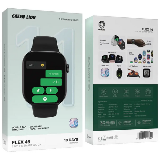 Green Lion Flex 46 2.06" IPS Smart Watch | Whatsapp Chat