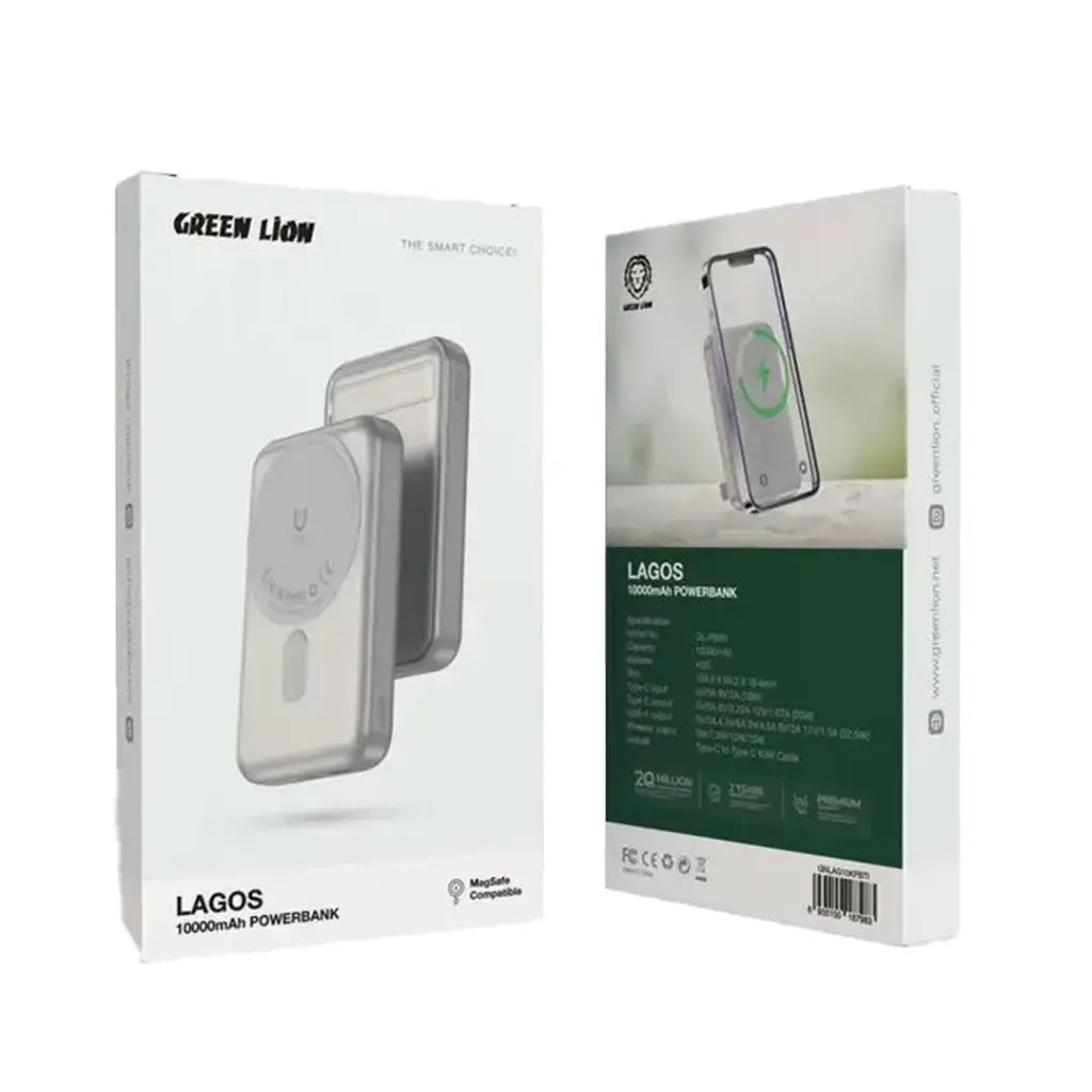 Green Lion Lagos 10000mAh magsafe power bank (built-in stand)