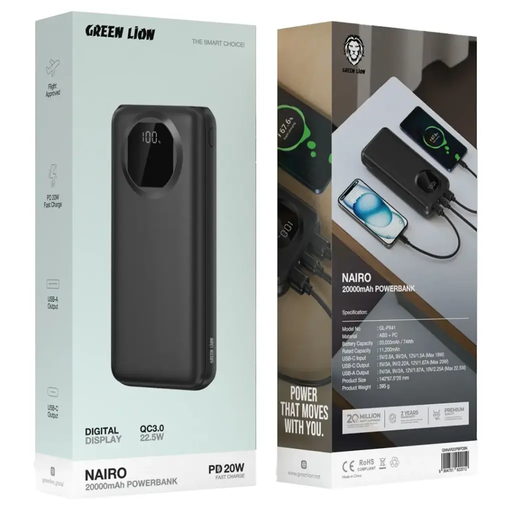 Green Lion Nairo Power Bank 10000mAh & 20000mAh