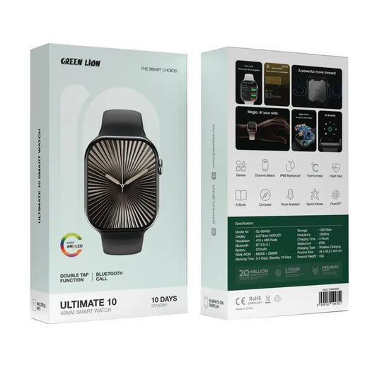 Green Lion Ultimate 10 Smart Watch | 46MM AMOLED | ChatGPT | IP68 Waterproof