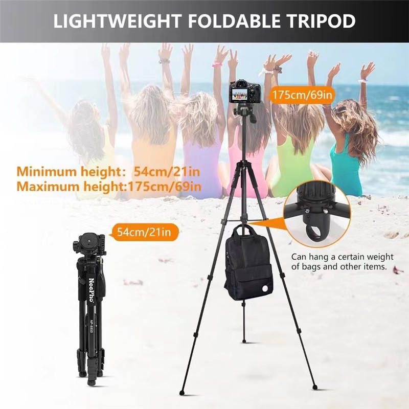 Professional Camera Tripod 2.1m – Neepho NP-910A, Phone Holder