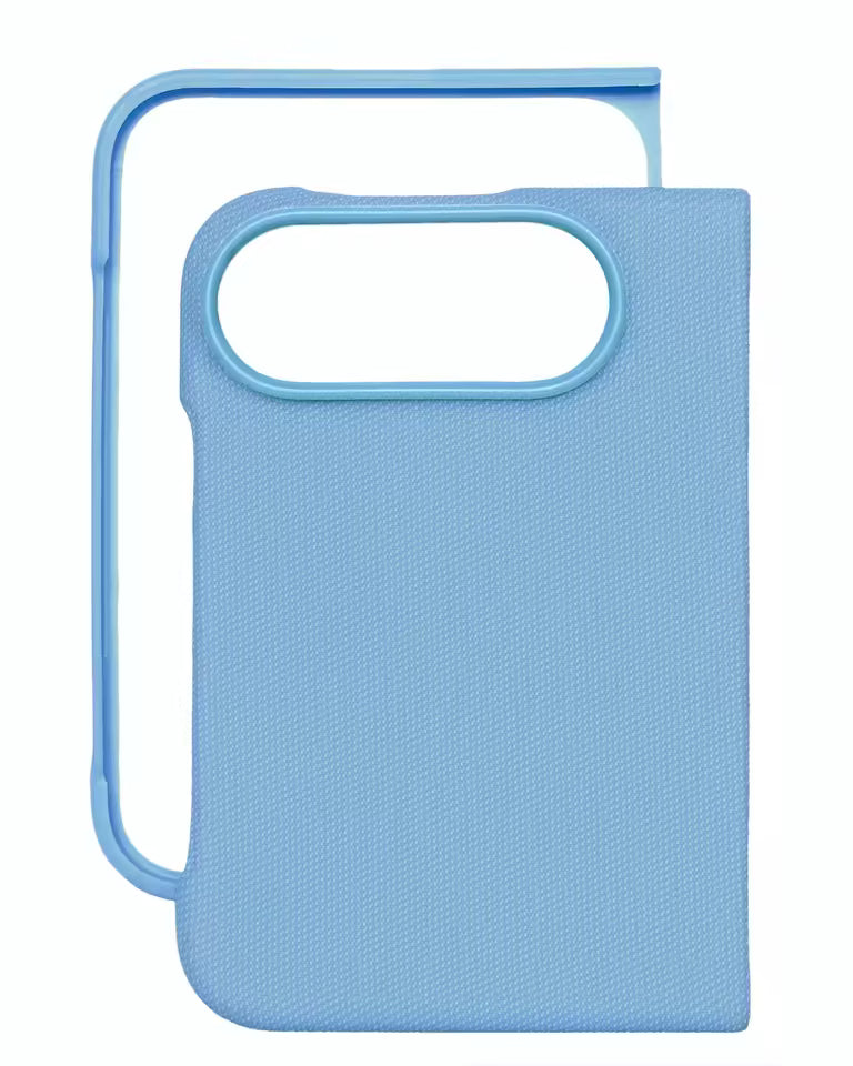 iPhone Duo leather case with screen protection light blue