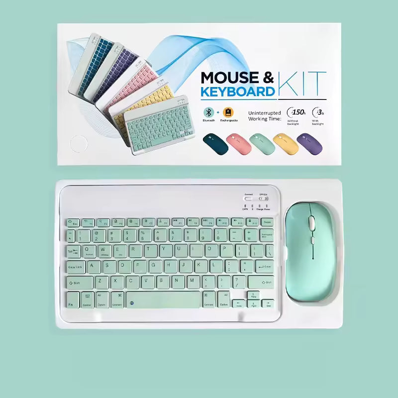 Bluetooth keyboard and mouse combo aqua