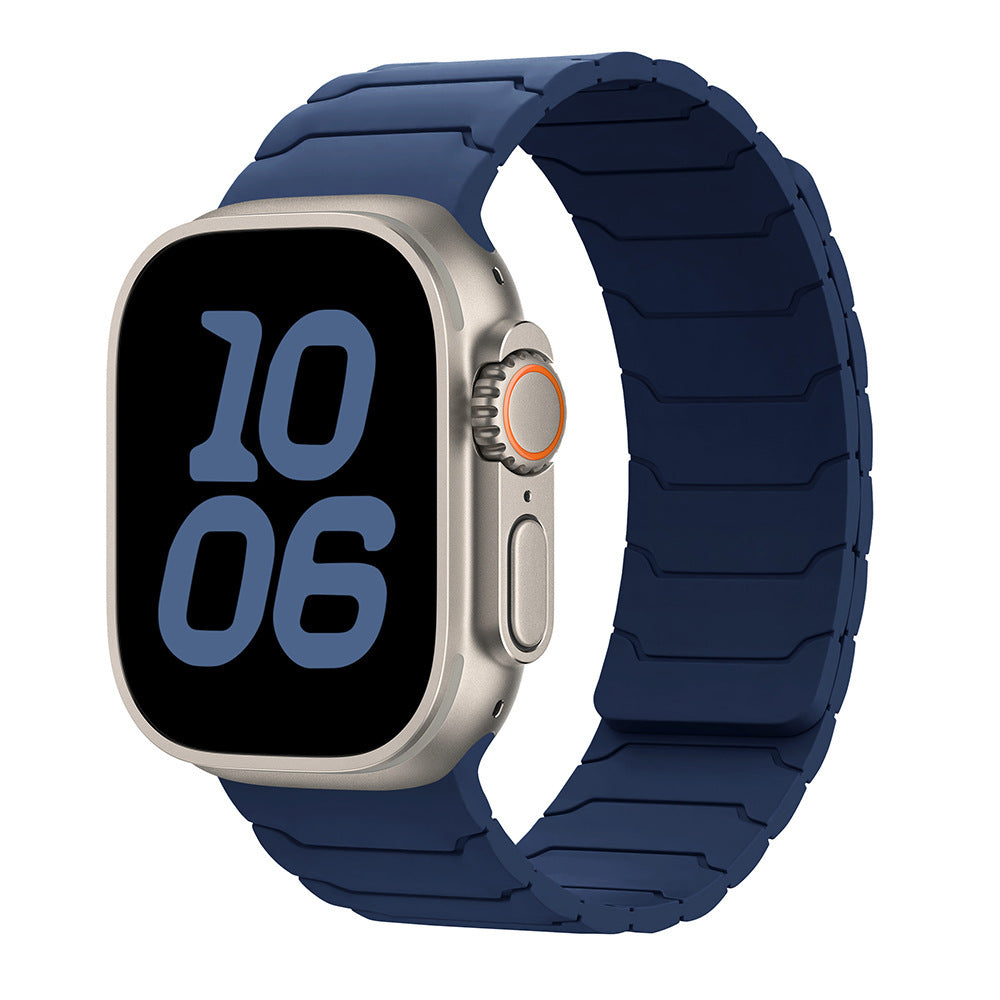 Magnetic silicone Apple Watch band – Navy