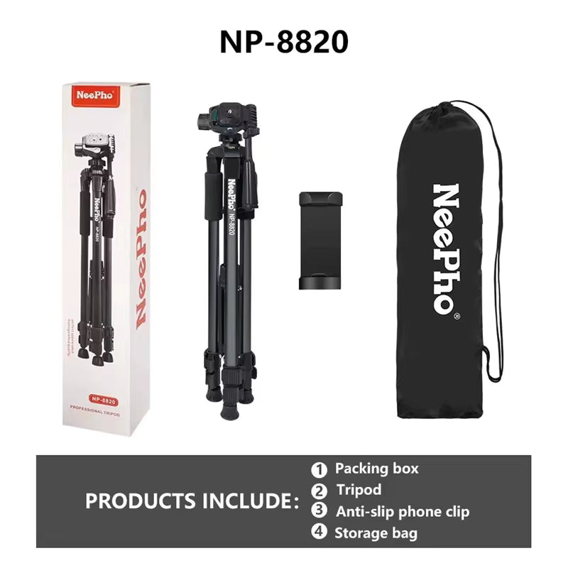 NeePho NP8820 professional tripod – stable base, universal mount