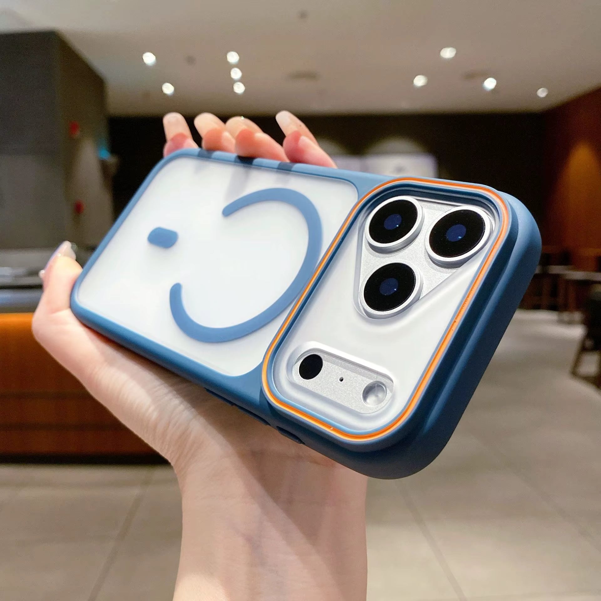 Magnetic wireless charging case with privacy camera cover
