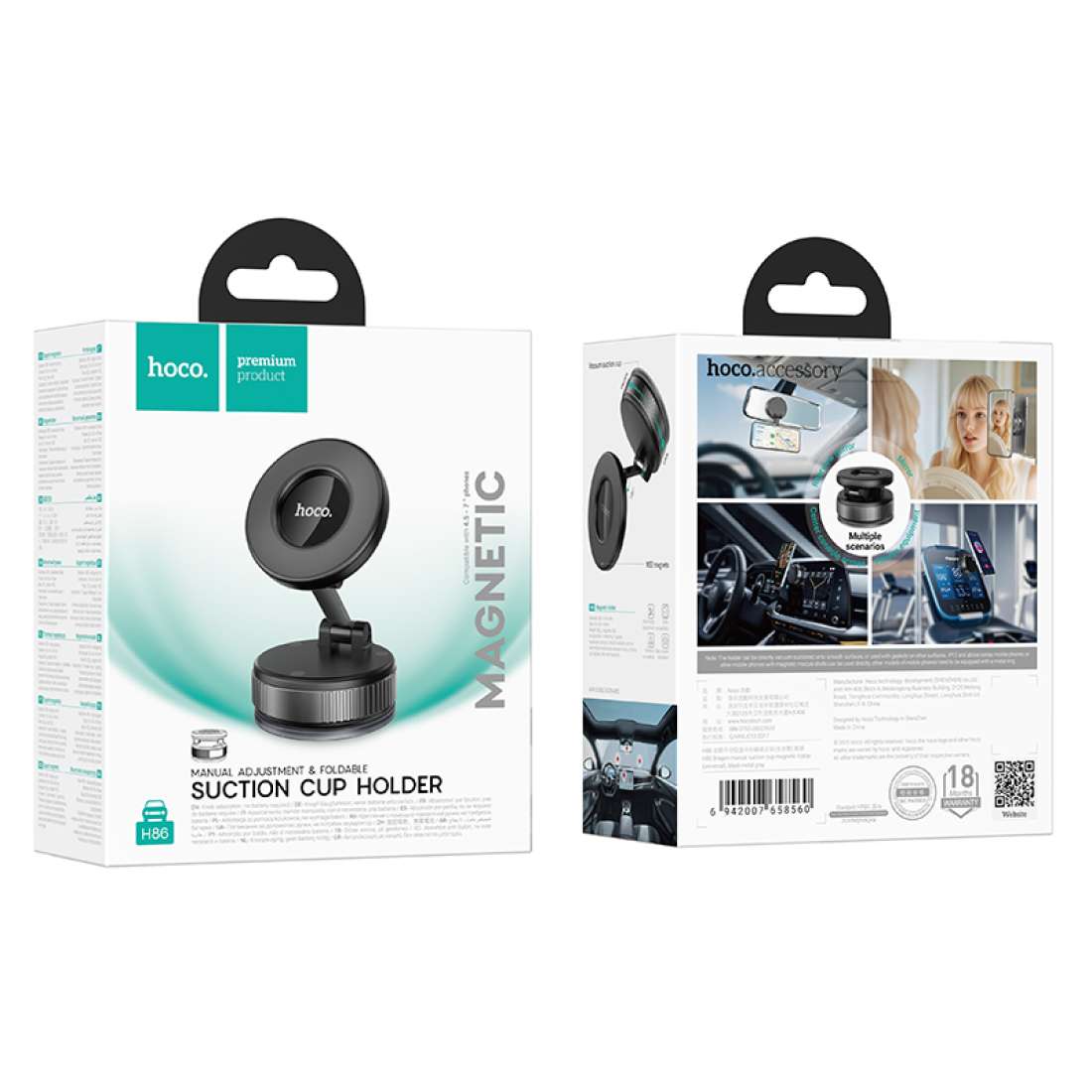 HOCO H86 Magnetic Suction Cup Holder – Front View