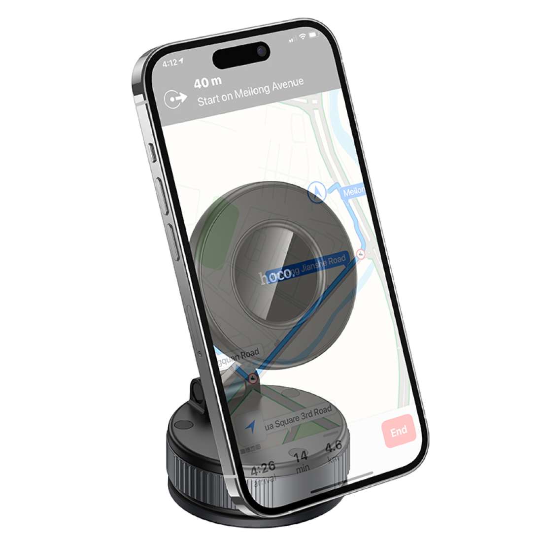 HOCO H86 Magnetic Suction Cup Holder – Phone Attached Magnetically