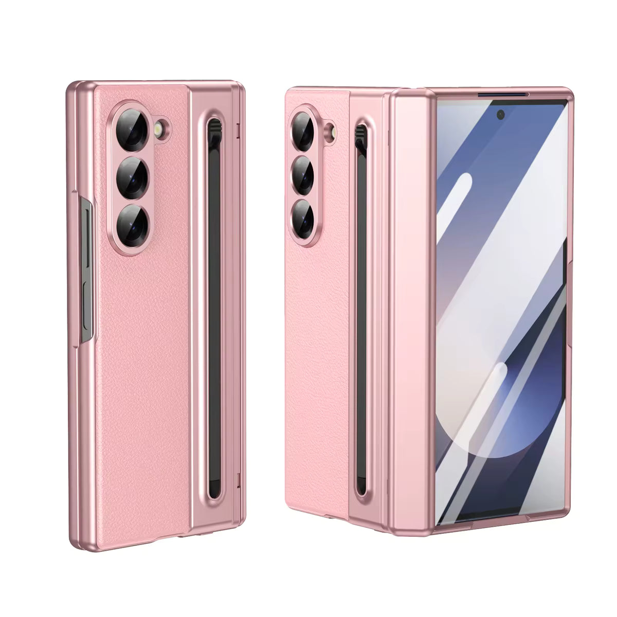 PU leather case Galaxy Z Fold 8 Ultra – electroplated edge and hinge cutout