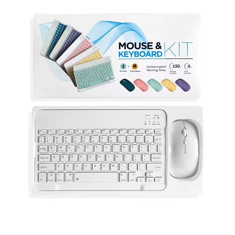 Bluetooth keyboard and mouse combo white