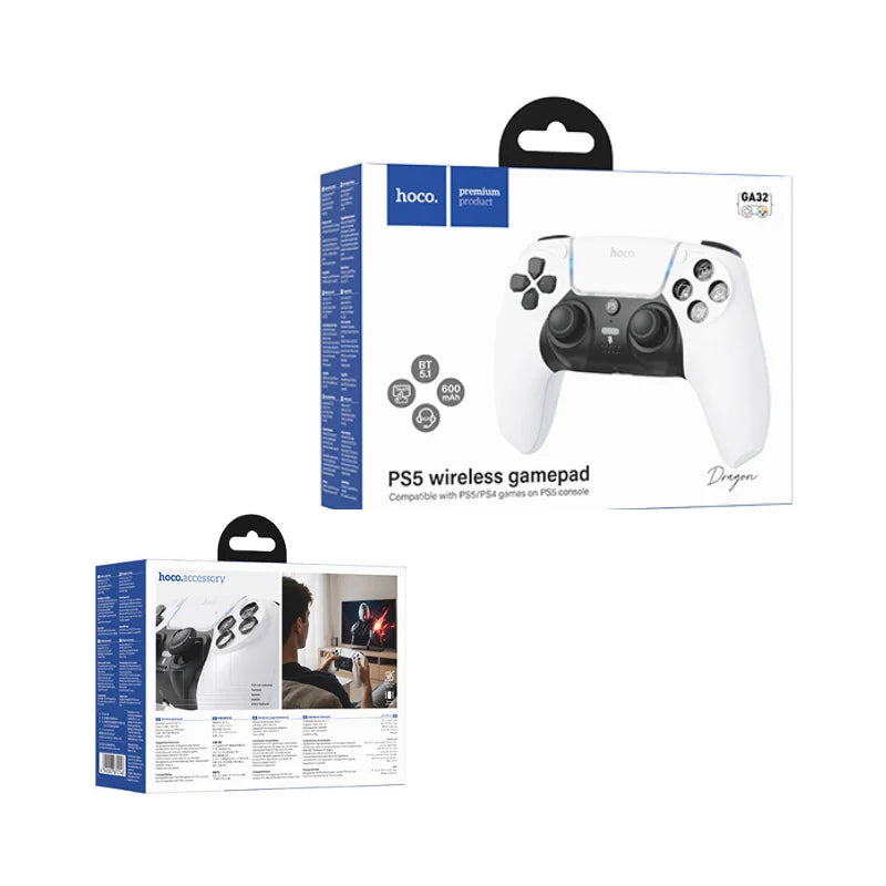 HOCO GA32 Dragon PS5 controller white - retail packaging