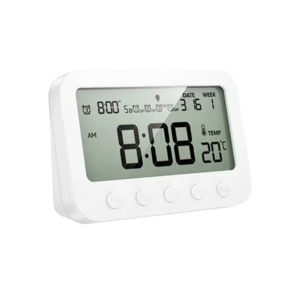 HOCO HX44 Digital Alarm Clock White – LCD time, date & thermometer