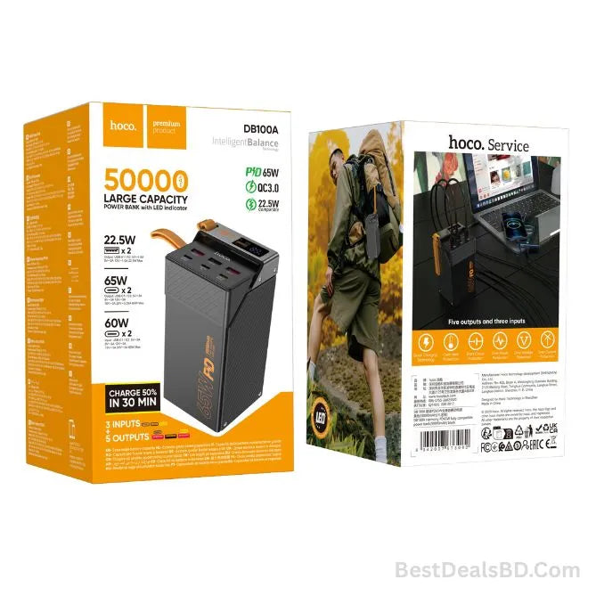 HOCO DB100A 50000mAh Power Bank – Laptop and Phone Fast Charging